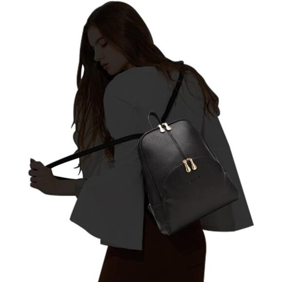 Backpack Purse for Women Casual Shoulder Bag PU Leather Zipper Closure main image 7